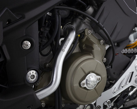 Water radiator / pump Aluminum pipe kit - DUCATI Streetfighter V4 2025 Colore tubo alluminio - Argento, Colore raccordi siliconici - Nero 1
