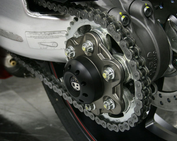 Rear wheel axle slider inc. Titanium bolts