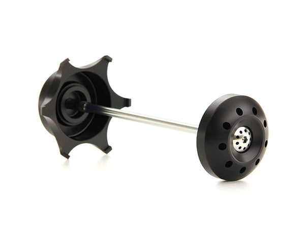 Rear wheel axle slider inc. Titanium bolts - "DVC" Style