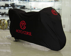 Black color bike cover "polyester/elastan" with Motocorse logo
