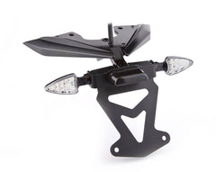 MOTOCORSE License plate support kit with license plate light and Syencro blinkers pair Colore