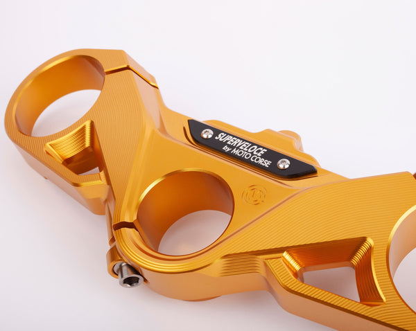 Aluminum upper steering triple clamp with titanium screws - MV Agusta Superveloce 800 Colore piastra di sterzo  - Argento, Colore targhetta - Argento 2