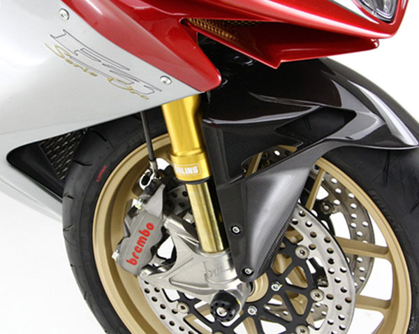 MOTOCORSE Front Ohlins fork axle sliders with Titanium bolts - MV Agusta F3 Serie Oro / Superveloce 800 Ago