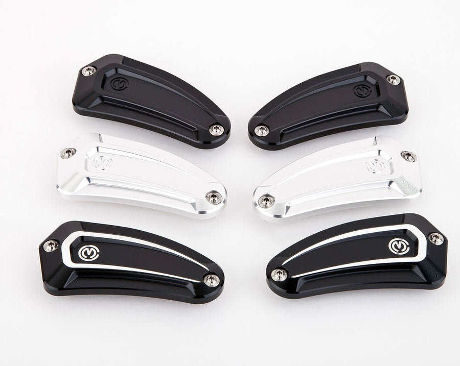 MOTOCORSE New Design pair oil reservoir caps with Titanium screws for OEM Nissin clutch and brake master cylinders Colore