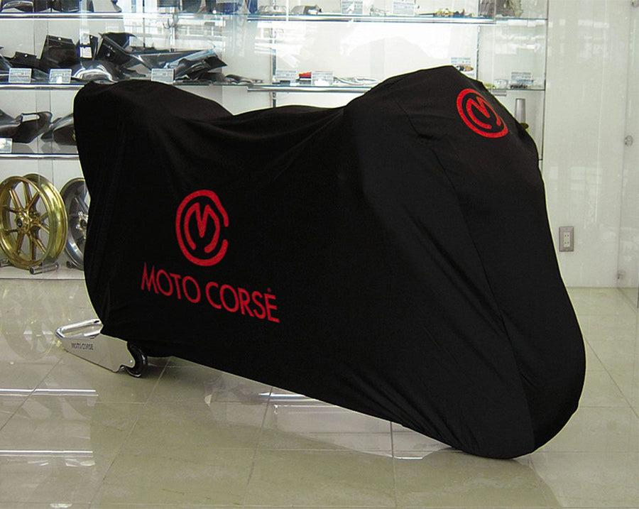 MOTOCORSE Black color bike cover "polyester/elastan" with Motocorse logo