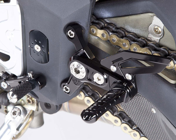 Machined from solid riding adjustable footpegs kit - New Design - MV AGUSTA F4 / BRUTALE 12