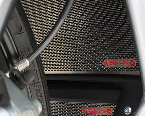 MOTOCORSE Titanium water radiator protection screen - MV Agusta F4 1000 My2010 (2010-2019) / Brutale 1000 / Rush 1000 / Superveloce 1000