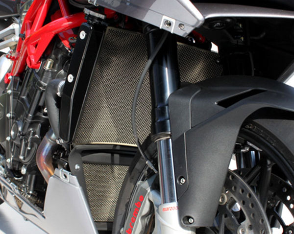 MOTOCORSE Titanium water radiator protection screen - MV Agusta F4 1000 My2010 (2010-2019) / Brutale 1000 / Rush 1000 / Superveloce 1000