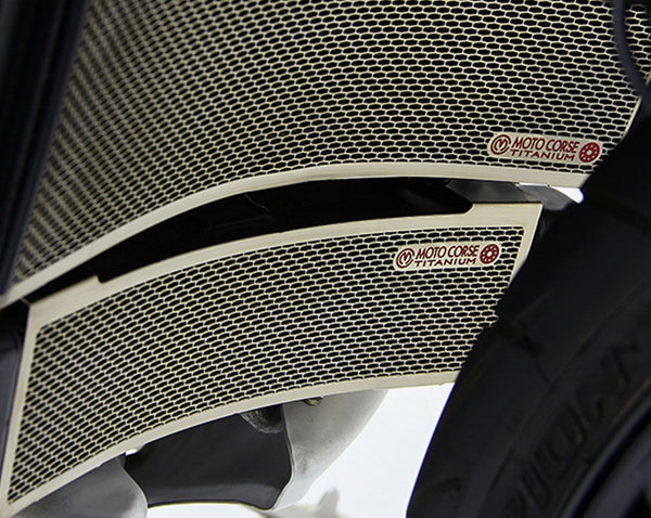 MOTOCORSE Titanium water radiator protection screen - MV Agusta Brutale 675/800 / Dragster / Rivale / Turismo Veloce