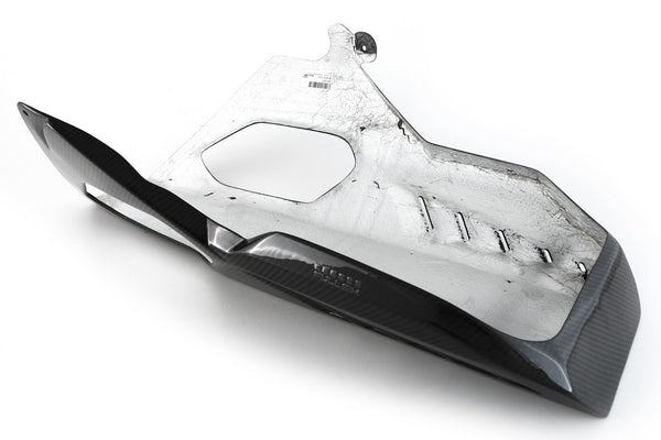 MOTOCORSE BELLY PAN RACE - Aftermarket Exhaust without CAT - BMW M1000RR (2023-2024) Trama del carbonio e finitura superficiale - 245T – Twill Lucido 1
