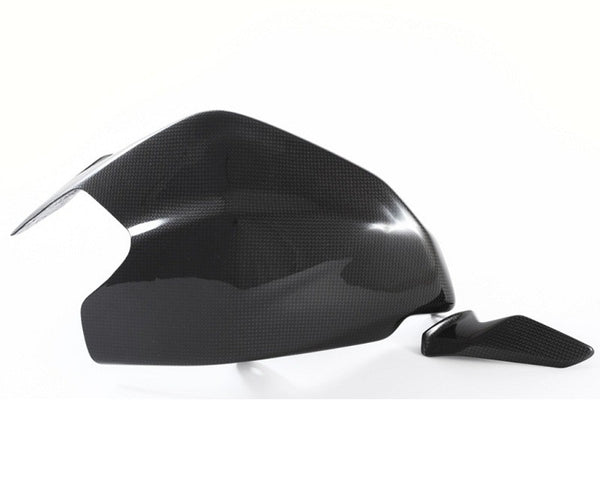 MOTOCORSE Swingarm guard with shark fin Trama del carbonio e finitura superficiale - 2