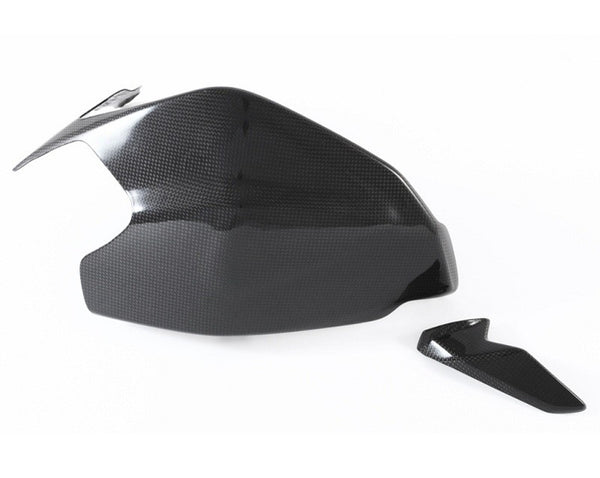 MOTOCORSE Swingarm guard with shark fin Trama del carbonio e finitura superficiale - 2
