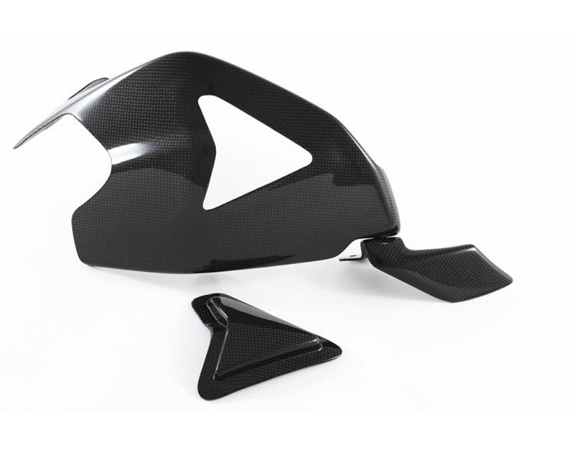 MOTOCORSE Swingarm guard with slider and shark fin Trama del carbonio e finitura superficiale - 2