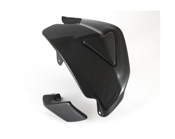 MOTOCORSE Swingarm guard with slider and shark fin Trama del carbonio e finitura superficiale - 2