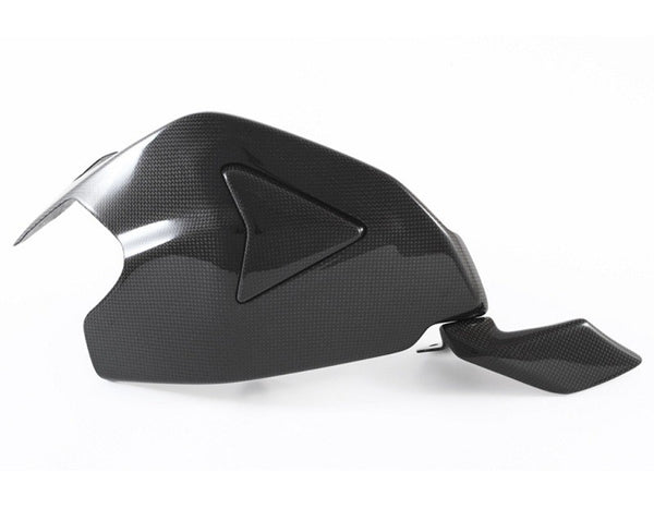 MOTOCORSE Swingarm guard with slider and shark fin Trama del carbonio e finitura superficiale - 2