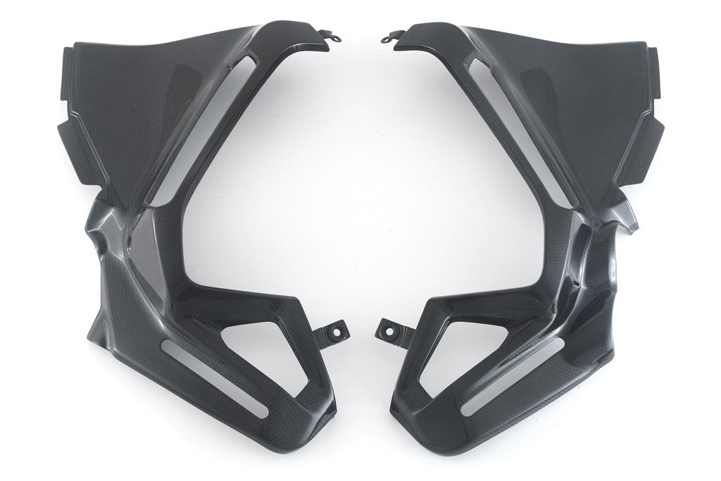 MOTOCORSE INNER SIDE PANELS - SET - DUCATI MULTISTRADA V4 (2021-) Trama del carbonio e finitura superficiale - 200P – Plain Lucido 1