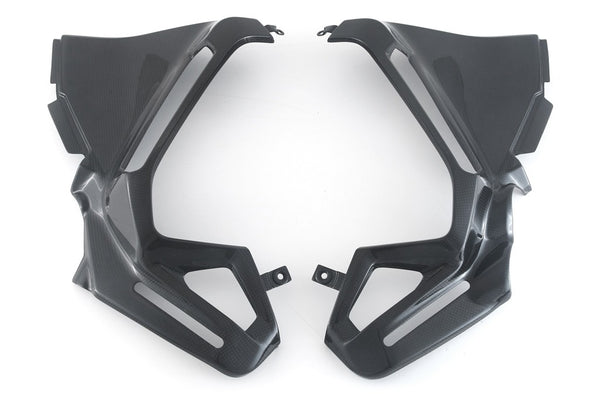MOTOCORSE INNER SIDE PANELS - SET - DUCATI MULTISTRADA V4 (2021-) Trama del carbonio e finitura superficiale - 200P – Plain Lucido 1