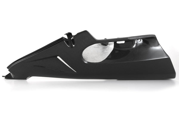 MOTOCORSE Bellypan for Akrapovic underseat exhaust Trama del carbonio e finitura superficiale - 2