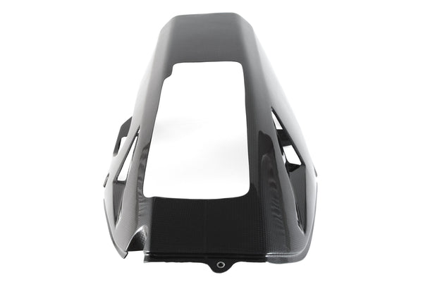 MOTOCORSE Bellypan for Akrapovic underseat exhaust Trama del carbonio e finitura superficiale - 2