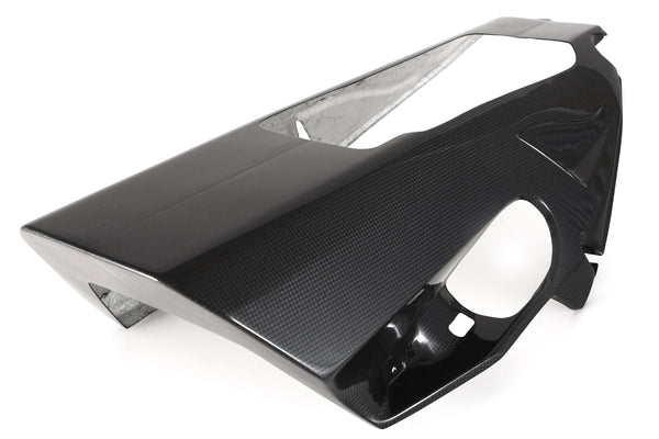 MOTOCORSE Bellypan for Akrapovic underseat exhaust Trama del carbonio e finitura superficiale - 2