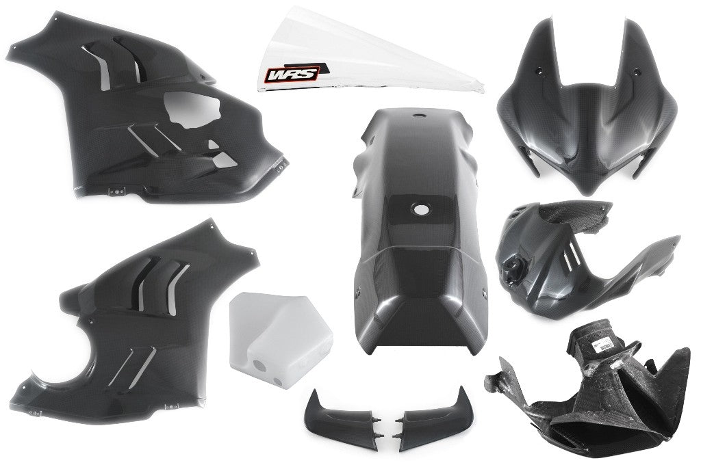 MOTOCORSE COMPLETE FAIRING KIT - V4/R 2022 - RS - with fasteners and windscreen - DUCATI PANIGALE V4/S/R (2022 - 2024 ) Trama del carbonio e finitura superficiale - 200P – Plain Lucido 1