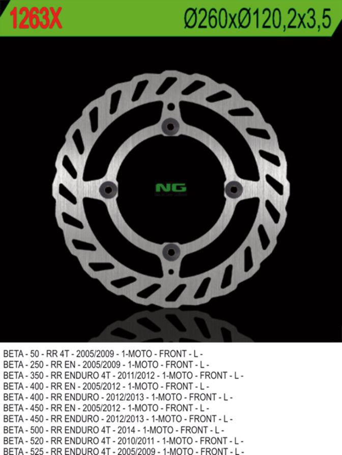 NG BRAKES NG1263X brake disc