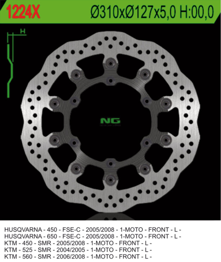 NG BRAKES NG1224X brake disc