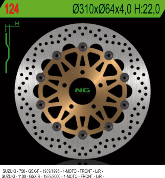 NG BRAKES NG124 brake disc