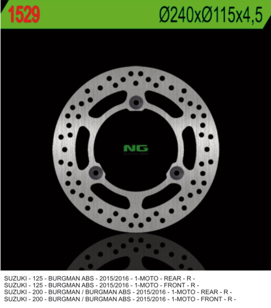 NG BRAKES NG1529 brake disc