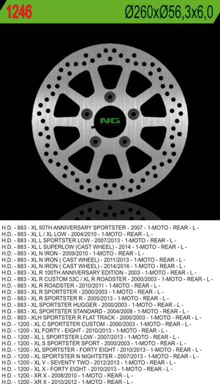 NG BRAKES NG1246 brake disc