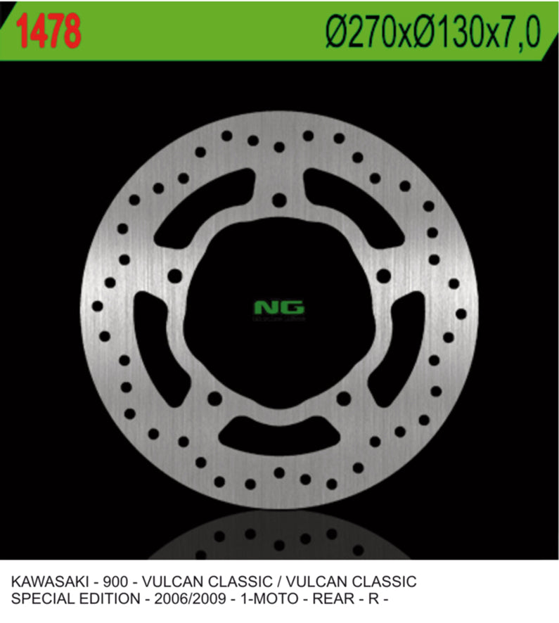 NG BRAKES NG1478 brake disc