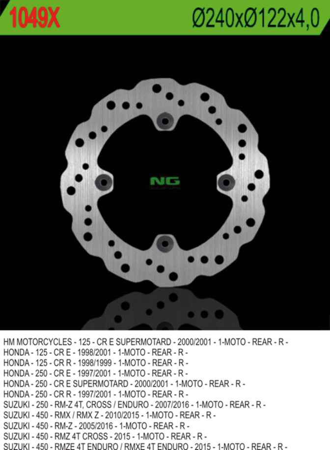 NG BRAKES NG1049X brake disc