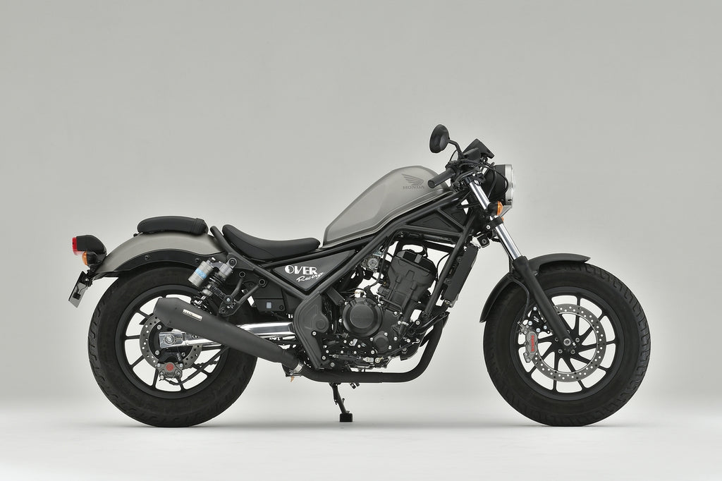 OVER Racing SS Megaphone Silent Slip-On Black Rebel250(17-22)/S Edition(20-22) Exhaust | 17-13-021 - image 1