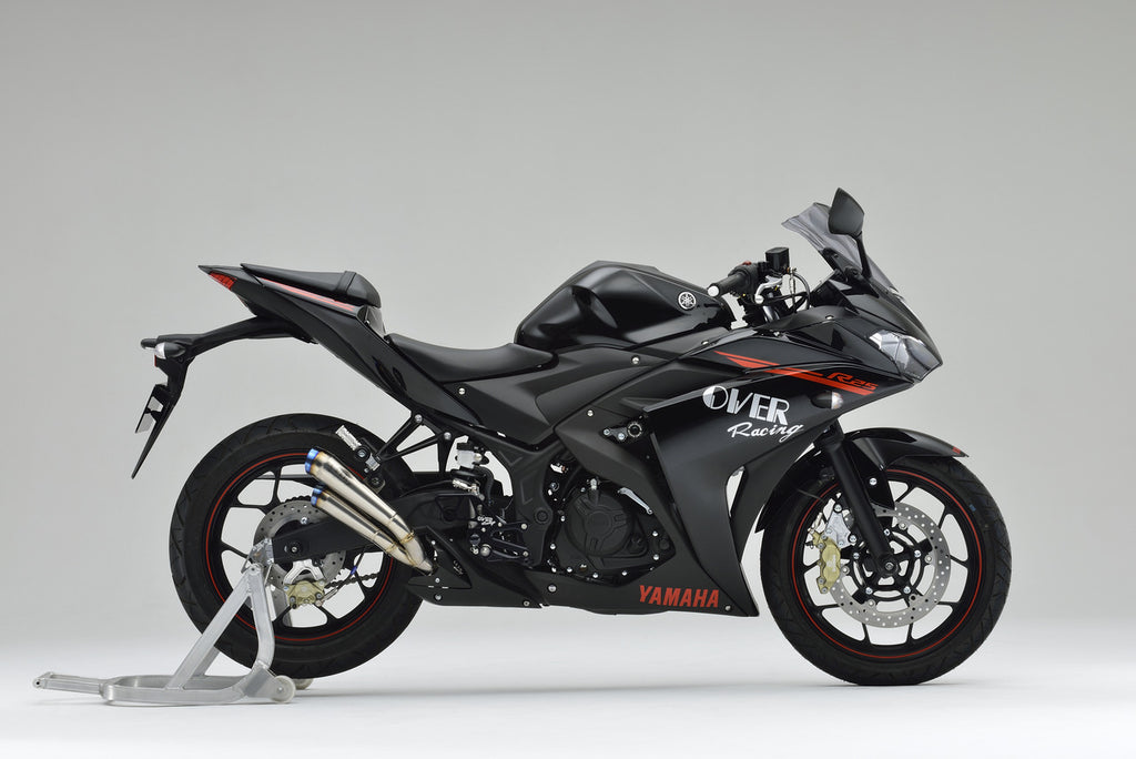 OVER Racing Twin Titanium Megaphone Slip-On YZF-R25/MT-25 Exhaust | 17-35-02 - image 1