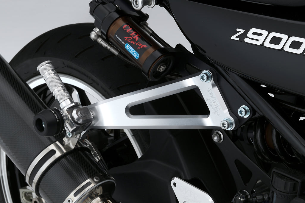 OVER Racing CNC Aluminum Exhaust / Passenger Footpeg Bracket Silver Z900RS - image 1