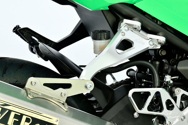OVER Racing CNC Aluminum Exhaust Bracket Silver Ninja400/Ninja250 | 36-722-01 - image 1