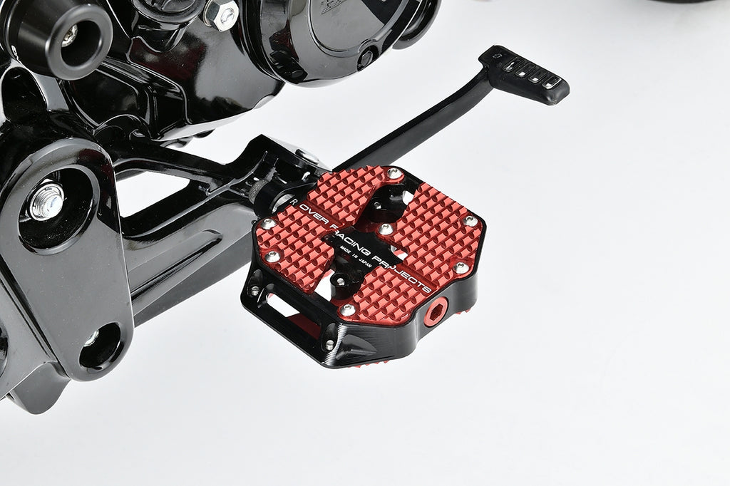 OVER Racing Flat Pedals Small Black/RED Monkey125/Dax125/GROM | 51-012-21B - image 1