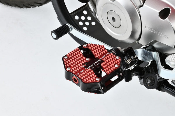 OVER Racing Flat Pedals Small Black/RED CT125 (20-22) (23-) | 51-06-02B - image 1