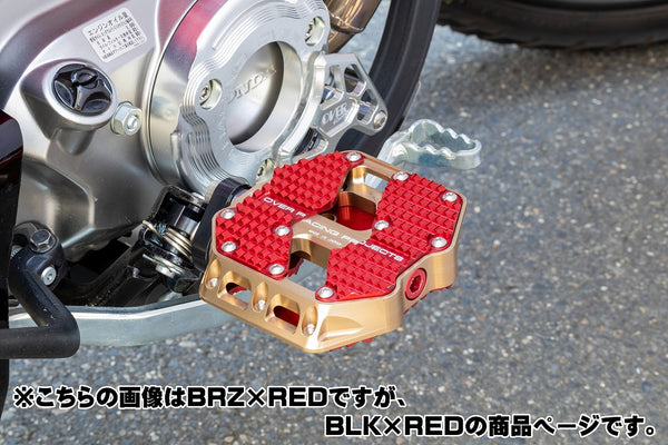 OVER Racing Flat Pedals Large Black/RED CT125 (20-22) (23-) | 51-06-03B - image 1