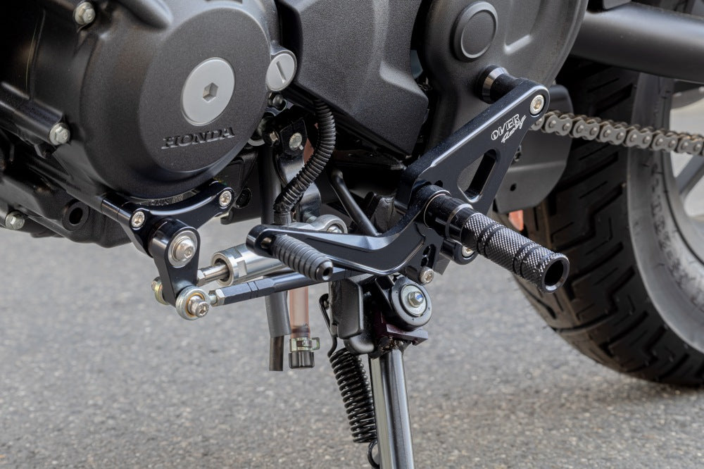 OVER Racing Rearset Kit 4-Position Black Rebel250 (25-) E-Clutch | 51-132-02B - image 1