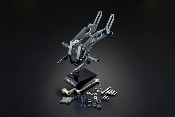 OVER Racing Rearset Kit 4-Position with Passenger Footpeg Gunmetal GROM (16) (17-20) | 51-221-31GM - image 1