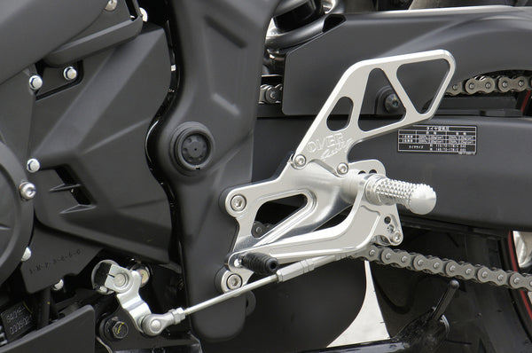 OVER Racing Rearset Kit 4-Position Silver YZF-R25/MT-25 | 51-35-01 - image 1