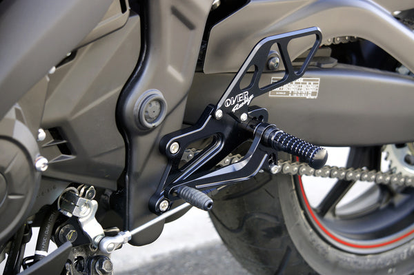 OVER Racing Rearset Kit 4-Position Black YZF-R25/MT-25 | 51-35-01B - image 1