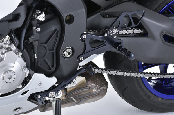 OVER Racing Rearset Kit 4-Position Black YZF-R1 | 51-424-01B - image 1