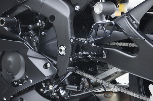 OVER Racing Rearset Kit 6-Position Black YZF-R6 | 51-433-01B - image 1