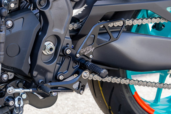 OVER Racing Rearset Kit 2-by-2 Position Black MT-09 (21-23) | 51-452-01B - image 4
