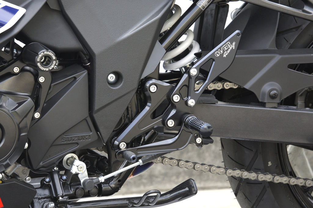 OVER Racing Rearset Kit 4-Position Black GSX250R | 51-57-01B - image 1