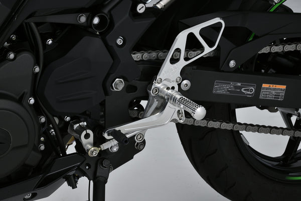 OVER Racing Rearset Kit 4-Position Silver Ninja400(18-22)(23-) | 51-722-01 - image 1