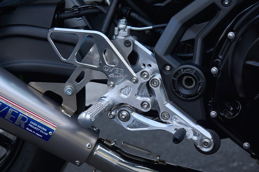 OVER Racing Rearset Kit 4-Position Silver Ninja650 (17-) | 51-74-01 - image 1
