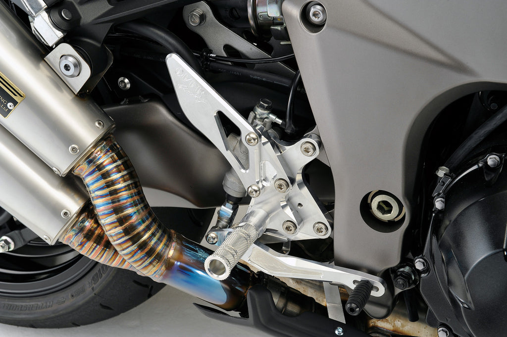 OVER Racing Rearset Kit 4-Position Silver Z1000/Ninja1000 | 51-792-01 - image 1